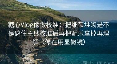 糖心Vlog像做校准：把细节堆砌是不是遮住主线校准后再把配乐拿掉再理解（像在用显微镜）